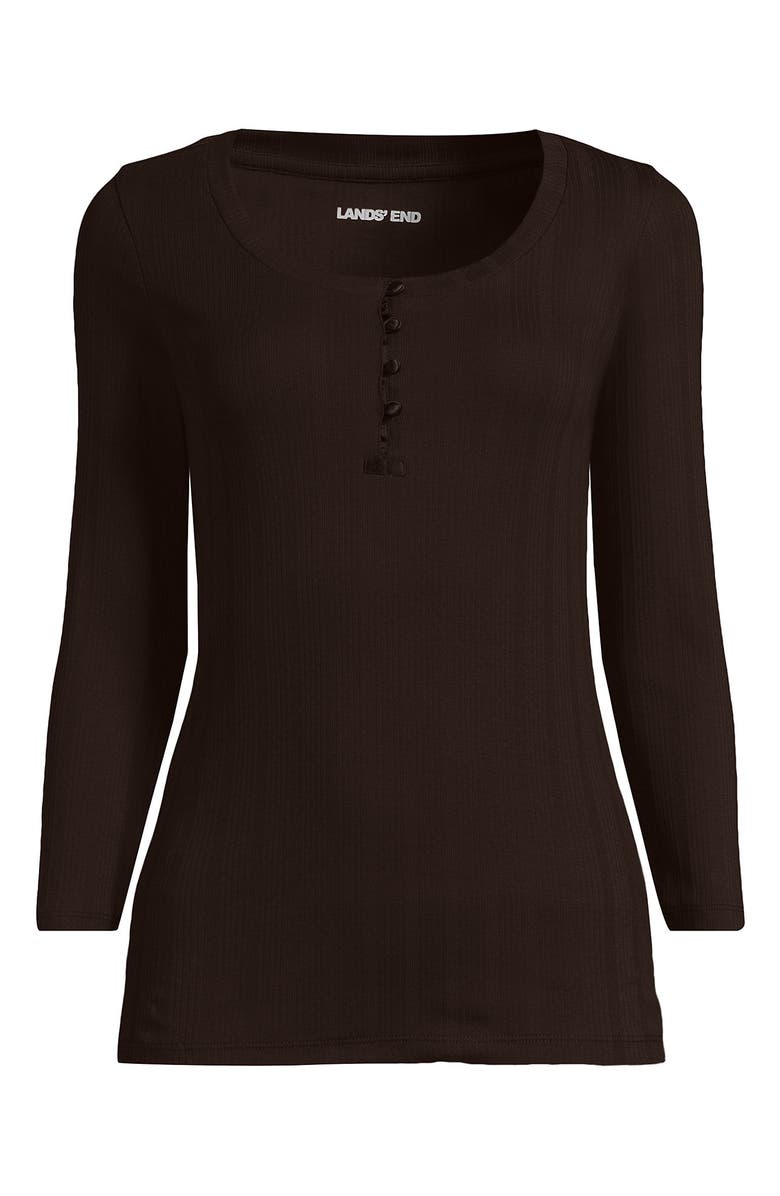 Lands' End 3/4 Sleeve Variegated Micro Rib Henley, Alternate, color, 