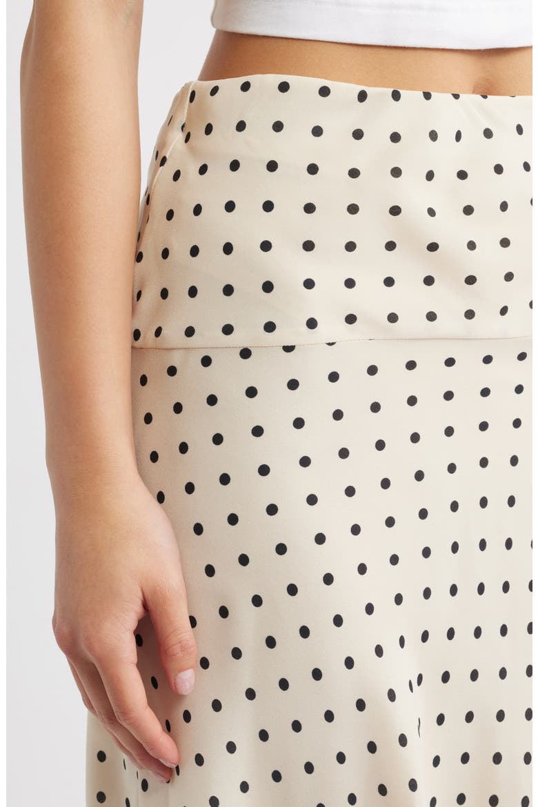 Flippy Polka Dot High-Low Skirt, Alternate, color, ECRU
