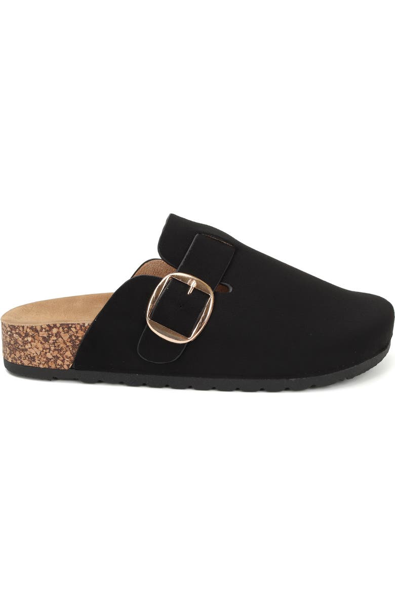 YOKI Gila Faux Suede Buckle Clog, Alternate, color, Black