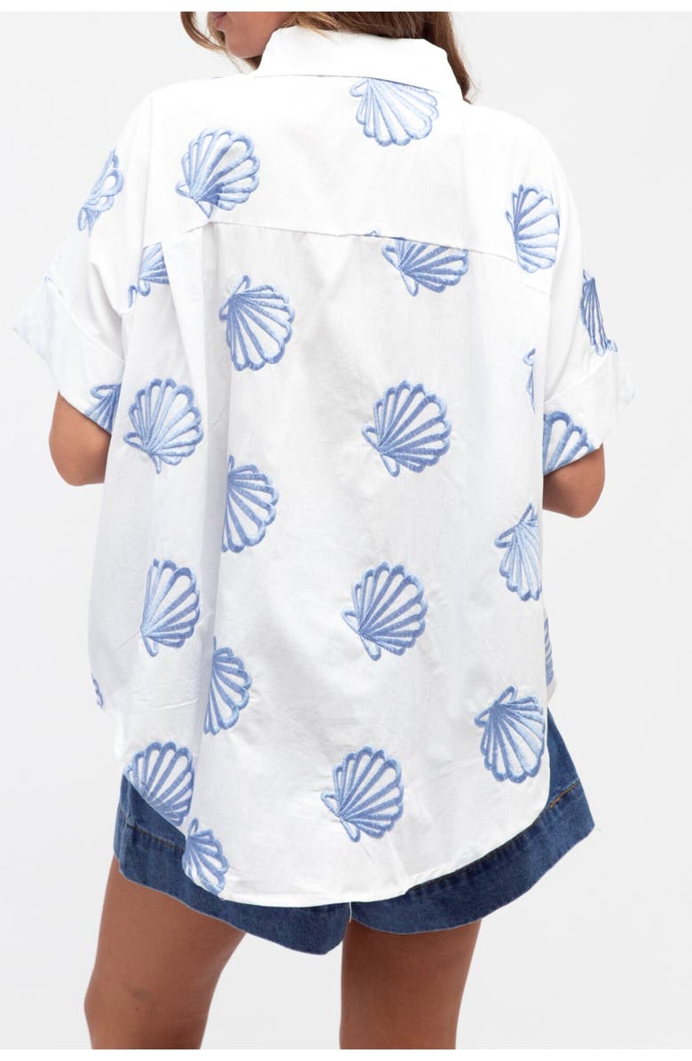 Label of Love Shell Embroidered Shirt, Alternate, color, White