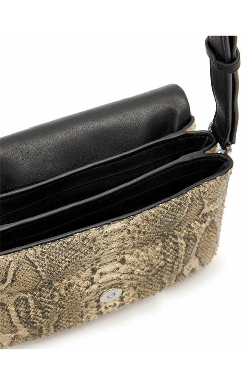 Allsaints Jupiter Snakeskin Embossed Leather Crossbody Bag In Neutral