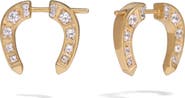 Awe Inspired White Sapphire Horseshoe Bypass Earrings