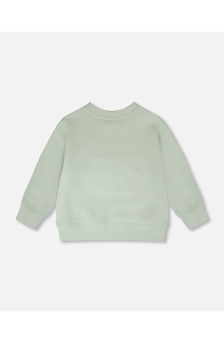 Deux par Deux Long Sleeve Round Graphic French Terry Sweatshirt, Alternate, color, Mint Green