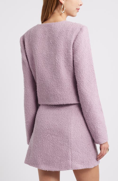 Open Edit Tweed Crop Jacket In Purple Dawn