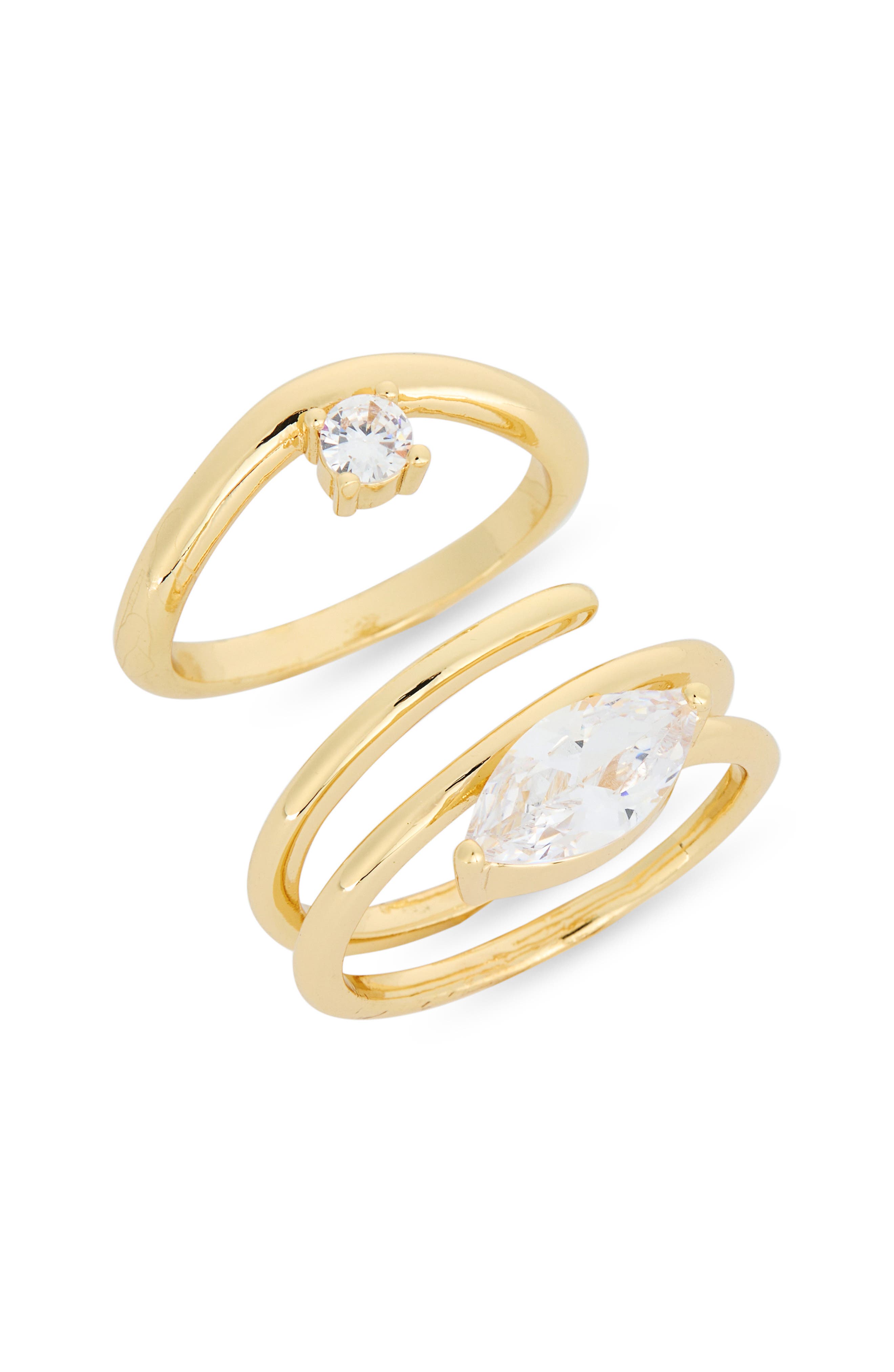 Set of 2 Cubic Zirconia Ring Stack