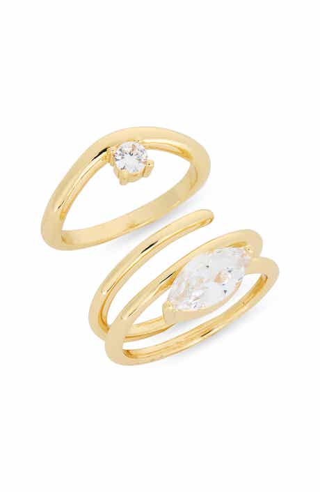 Set of 2 Cubic Zirconia Ring Stack