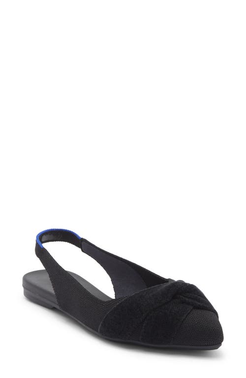 Rothys The Almond Slingback In Black/neutral In Black