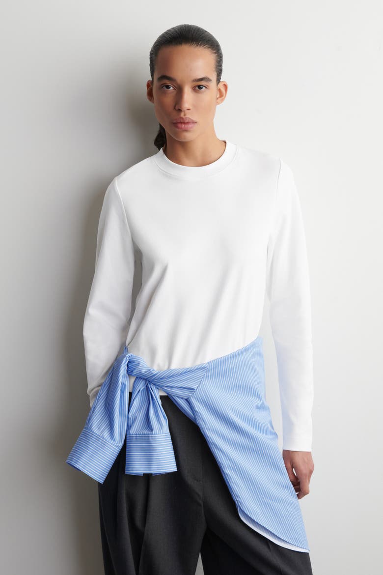 Clean Cut Long-Sleeved T-Shirt, Main, color, WHITE
