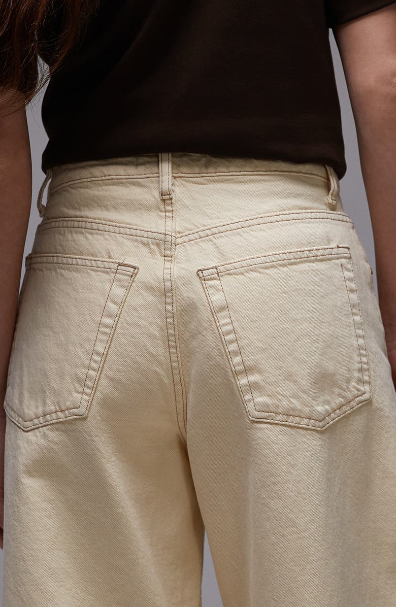 Topshop Barrel Leg Jeans, Alternate, color, Buttermilk