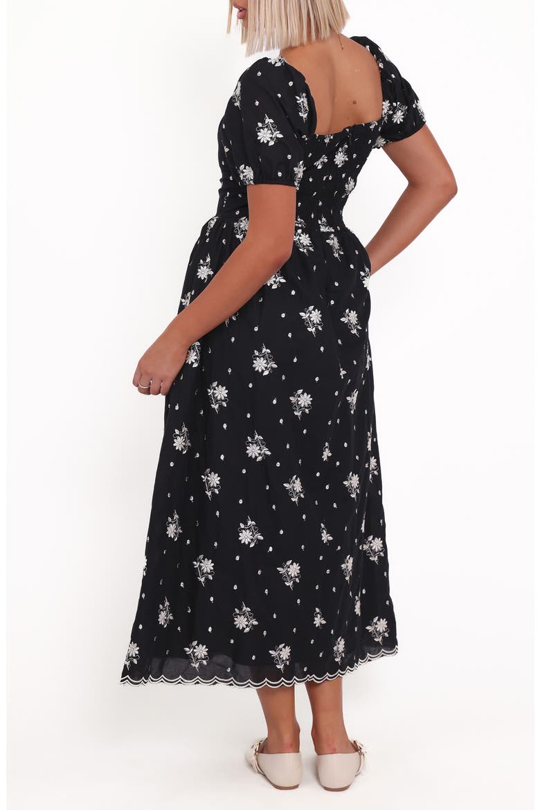 Rosemarie Print Midi Dress, Alternate, color, BLACK FLORAL