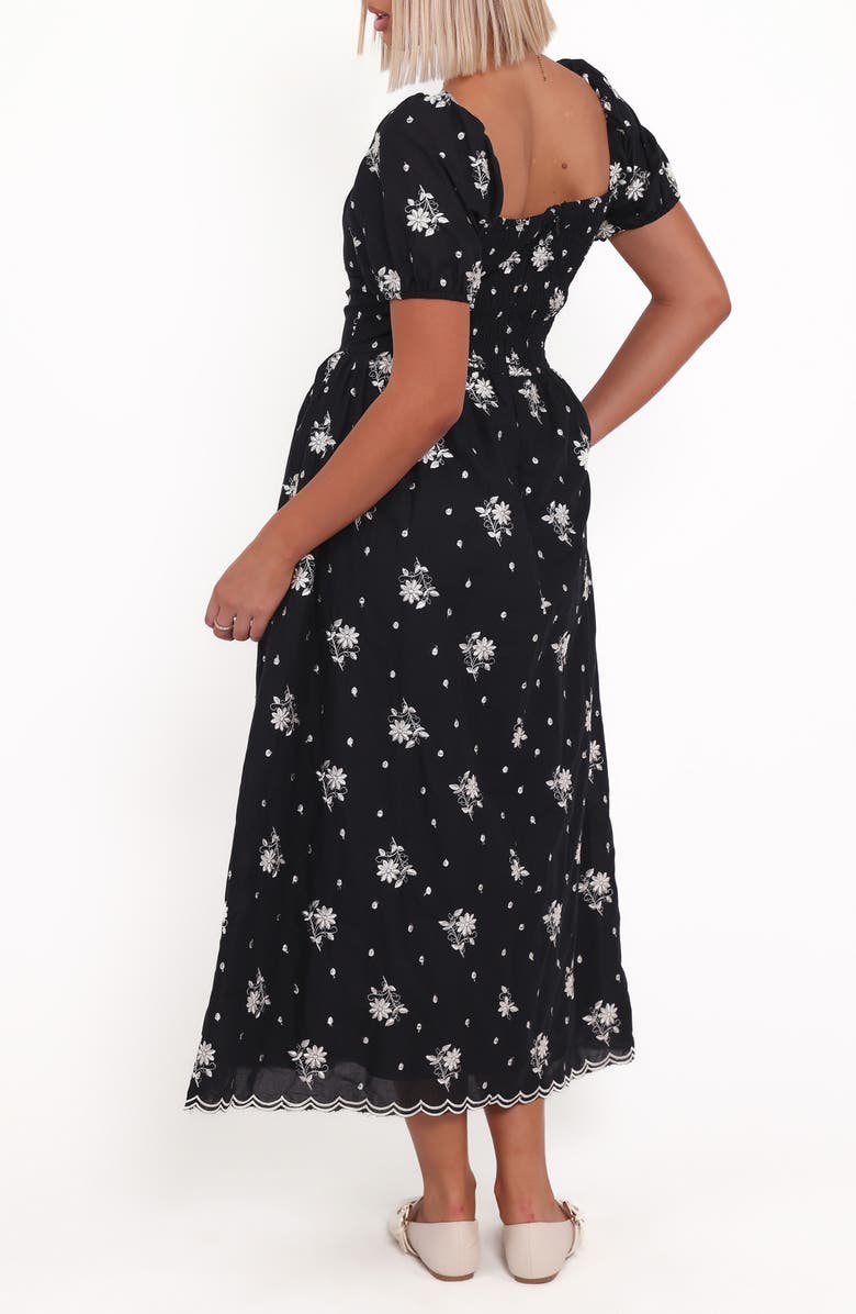 Petal & Pup Rosemarie Print Midi Dress, Alternate, color, Black Floral