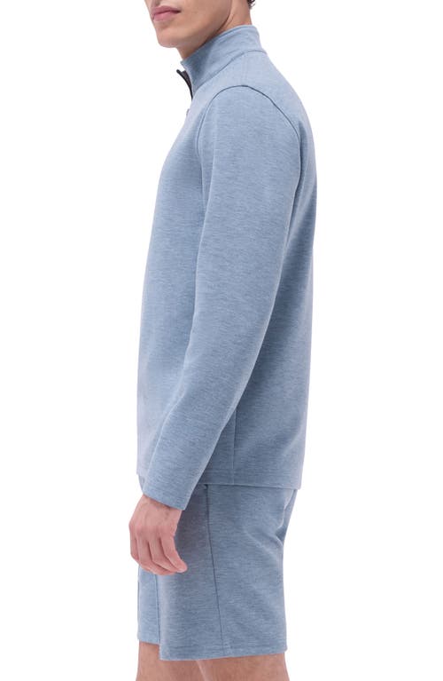 Bugatchi Quarter Zip Performance Pullover In Shark
