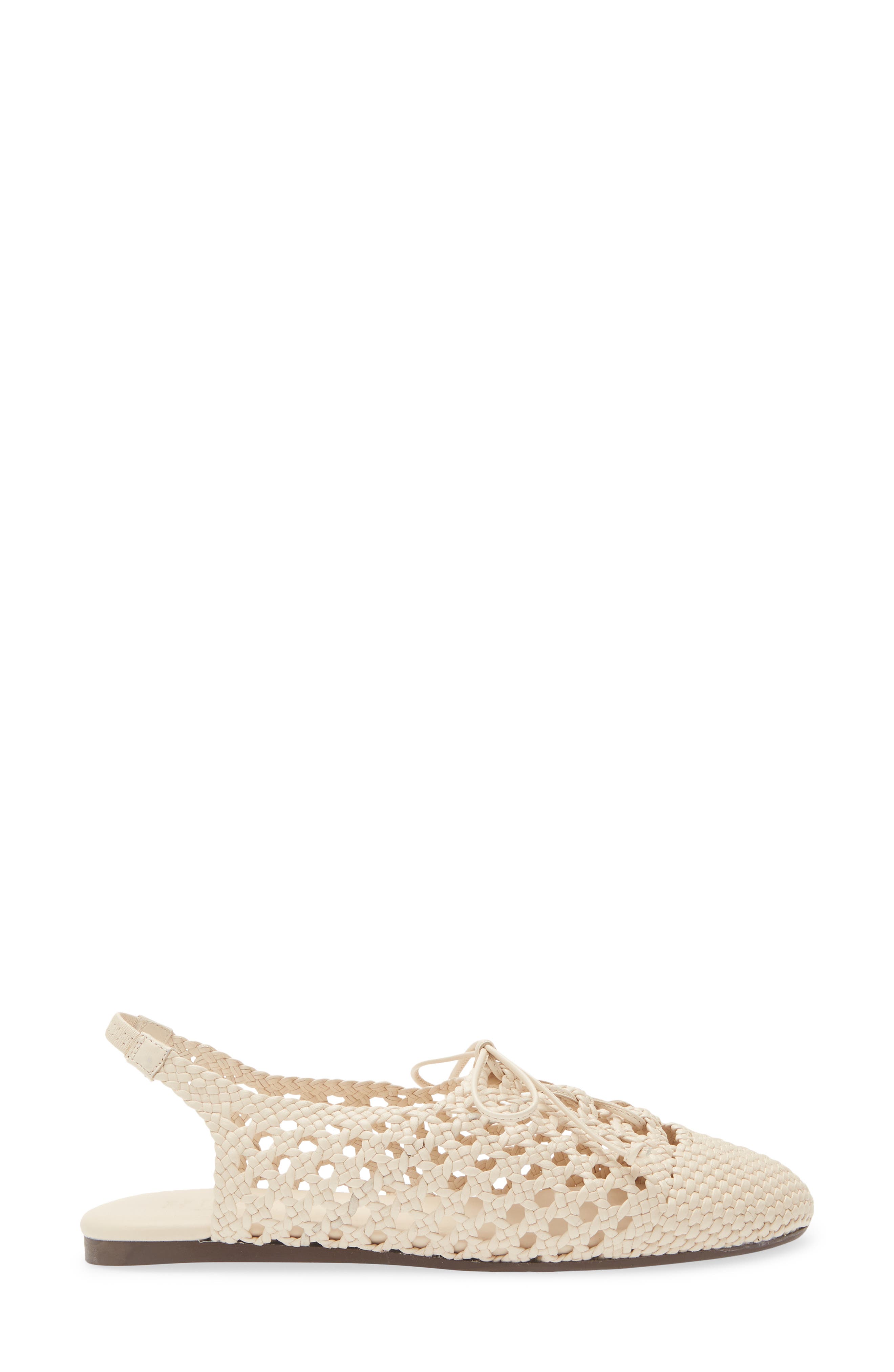 HEREU Lace-Up Woven Slingback Sandal, Alternate, color, Ivory