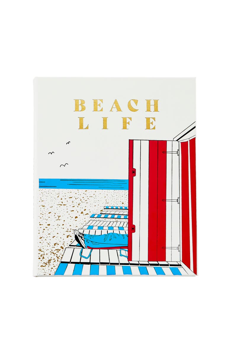 Graphic Image Beach Life Leather Coffee Table Book, Main, color, Ivory