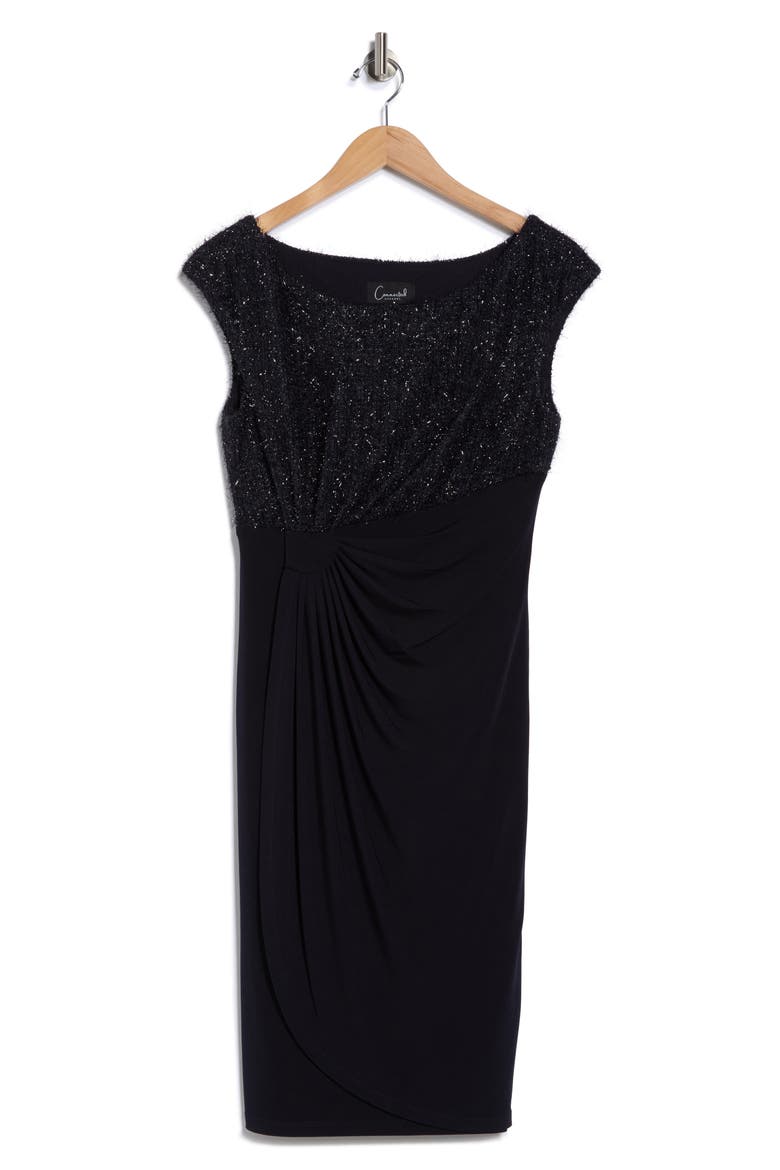 Eyelash Faux Wrap Cocktail Dress, Alternate, color, MIDNIGHT