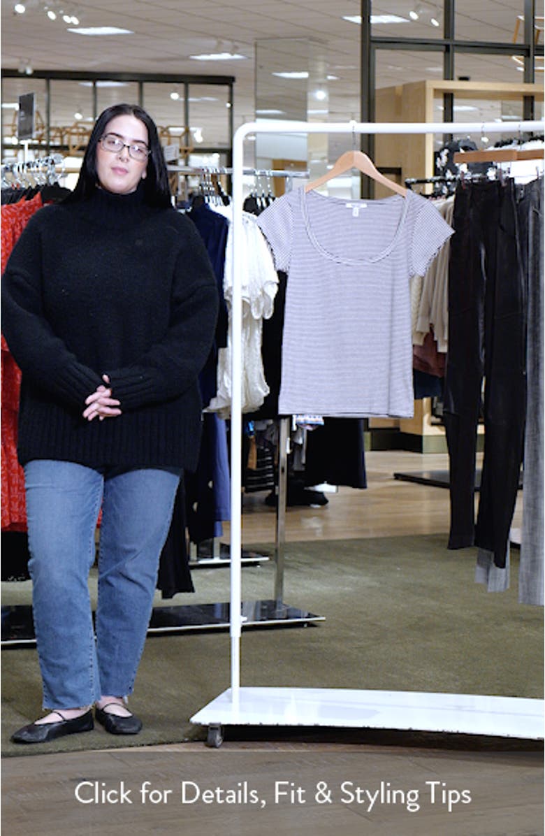 Selena Stripe Scoop Neck Stretch Cotton Top, sales video thumbnail