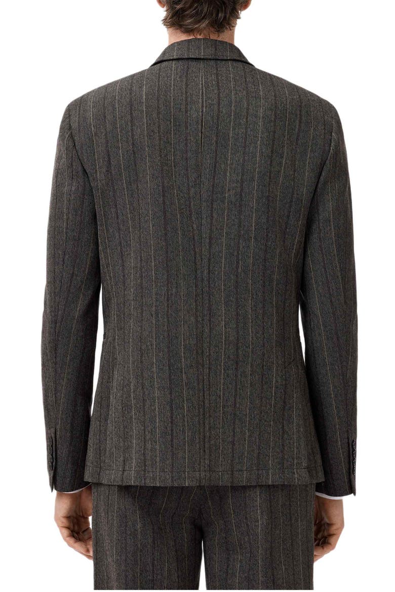 Silo Stripe Wool Blazer, Alternate, color, DARK BROWN