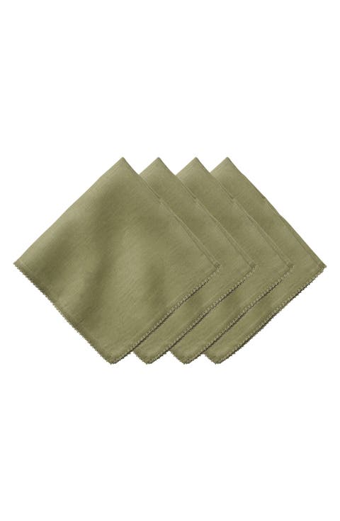 Berry Scallop Set of 4 Linen Napkins