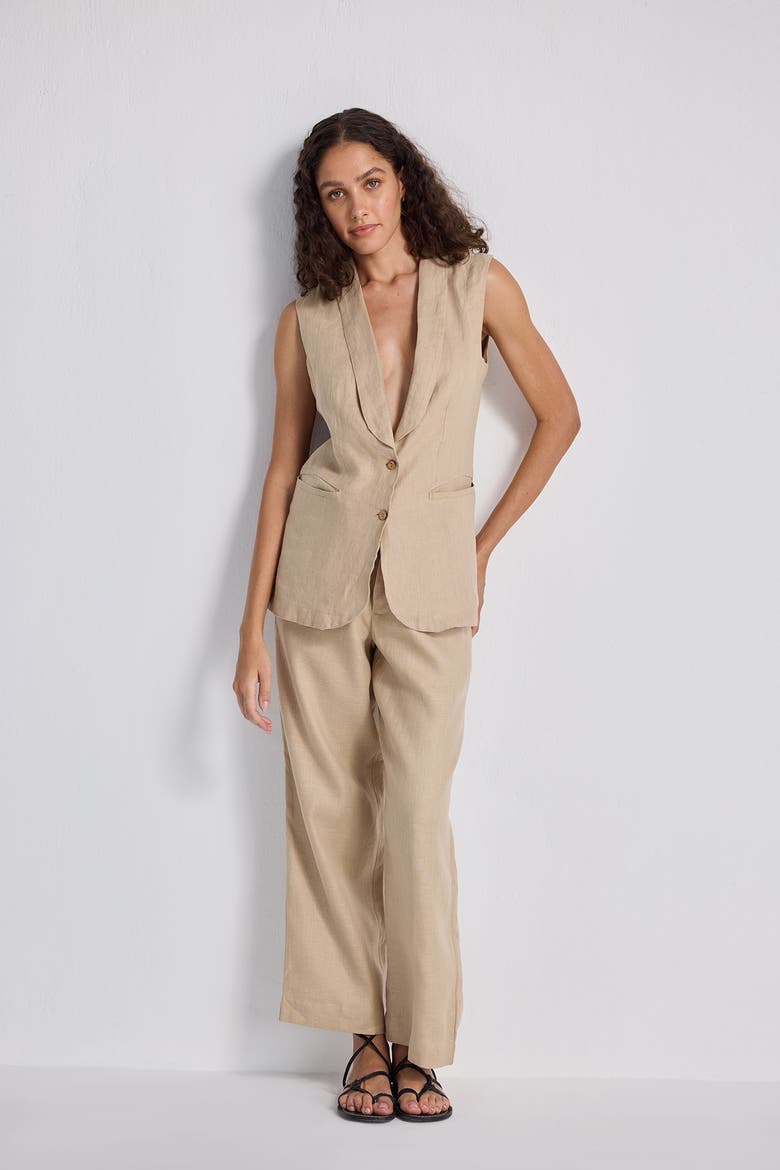 Sleeveless Hemp Jacket, Alternate, color, Neutral