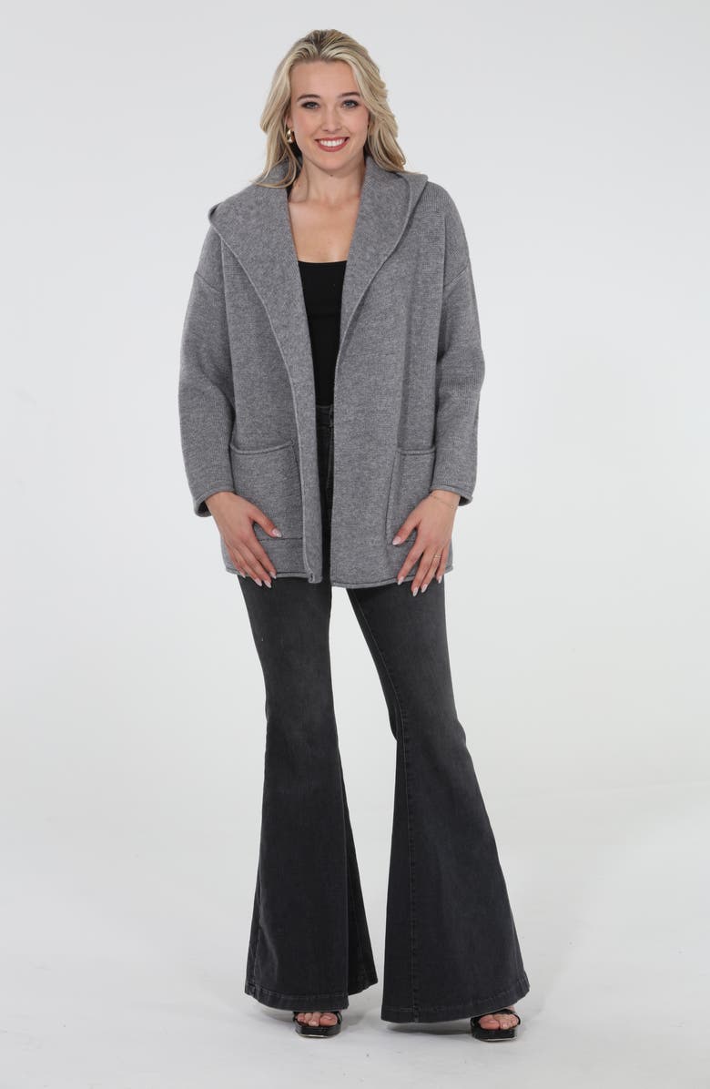 RAIN AND ROSE Hooded Coatigan, Alternate, color, Grey