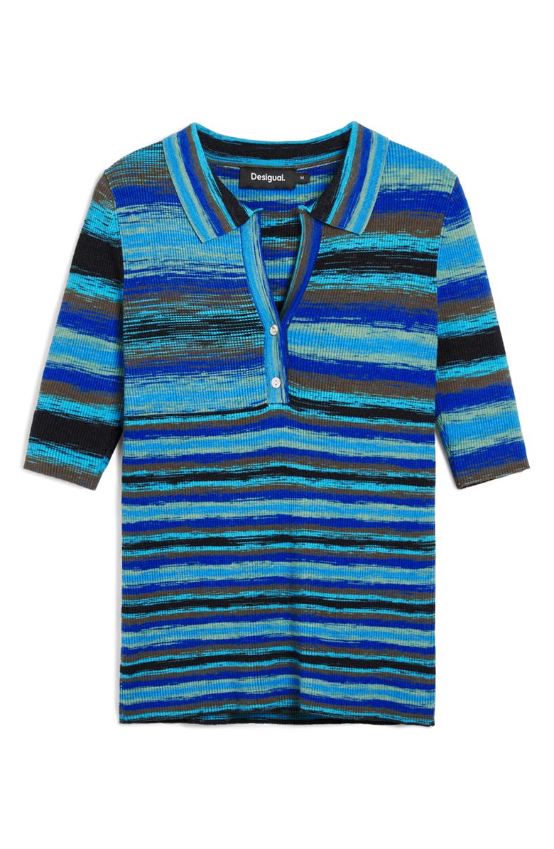 Desigual Rib Stripe Henley, Alternate, color,