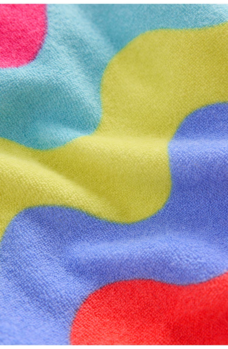 Mini Boden Dropped Shoulder Towelling Top, Alternate, color, Multi Wave Stripe