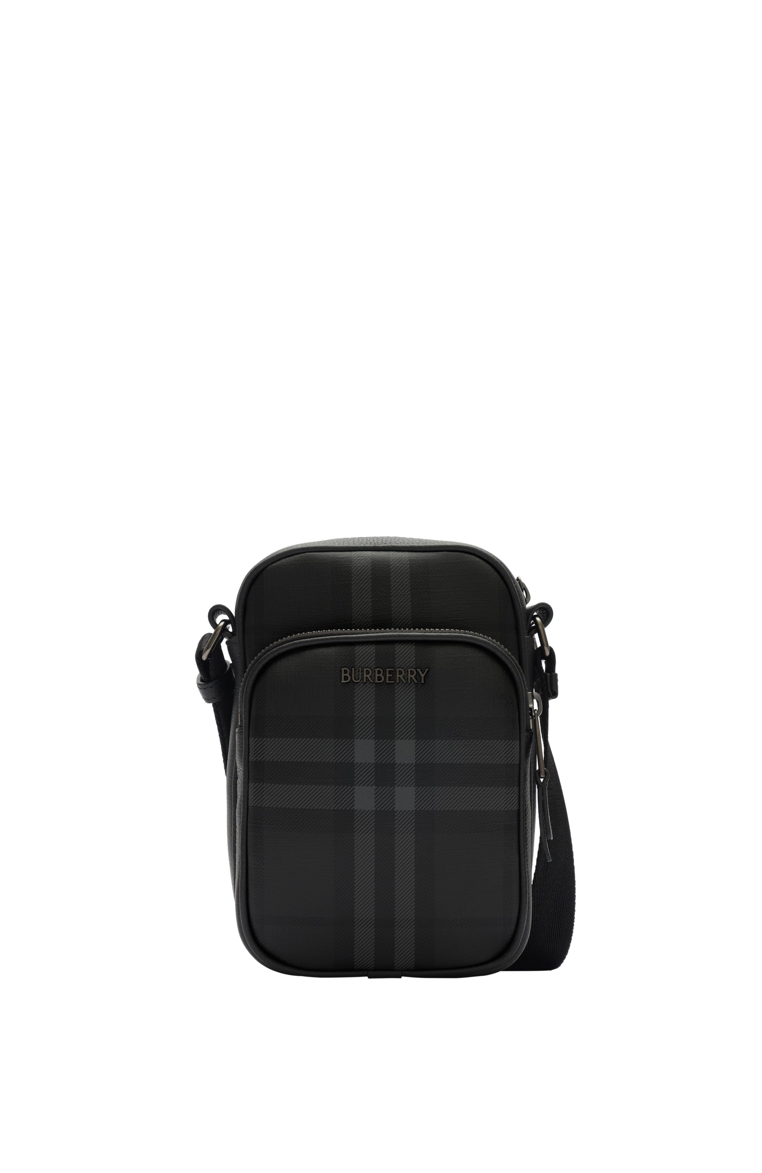 Mini City Check Crossbody Bag, Main, color, Iron grey