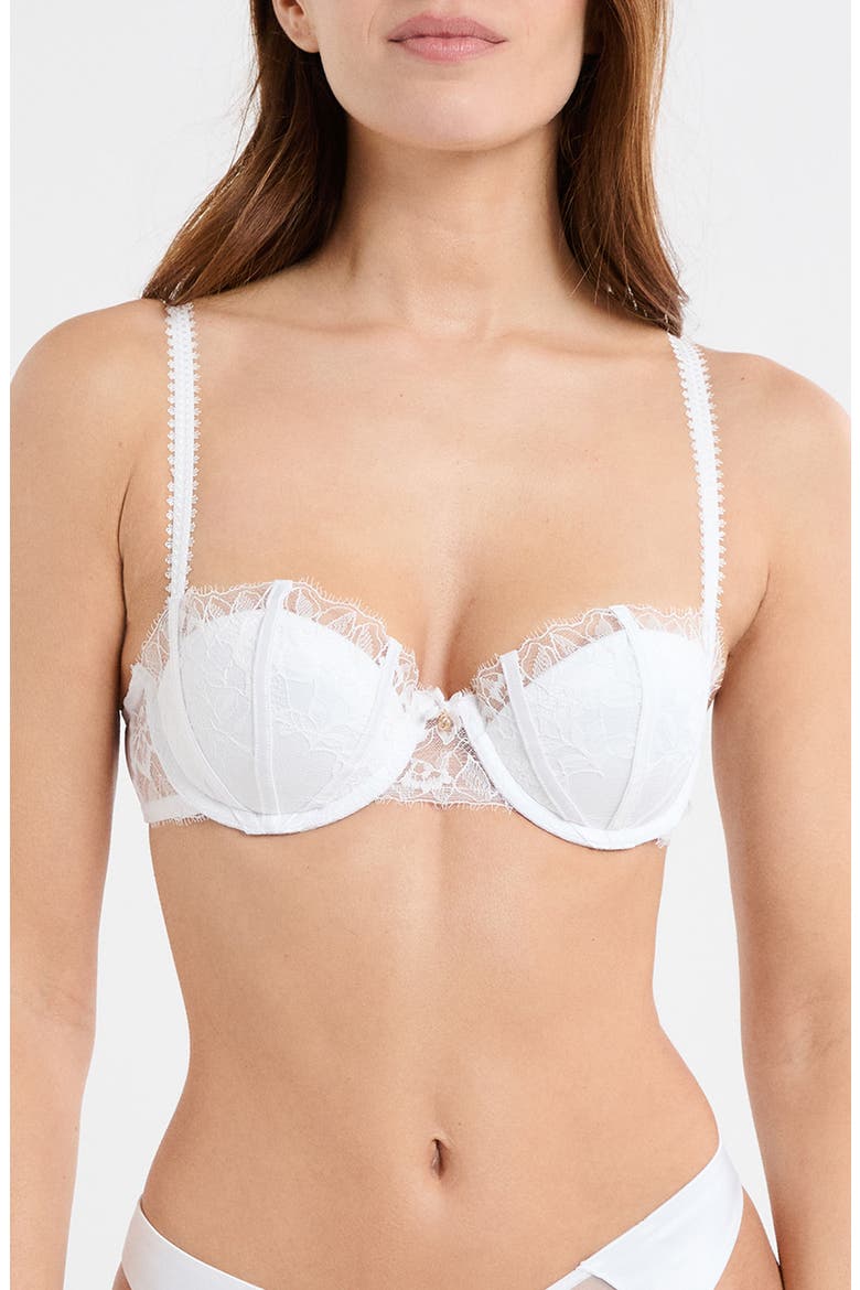 Mascarade Push-Up Balconette Bra, Main, color, WHITE