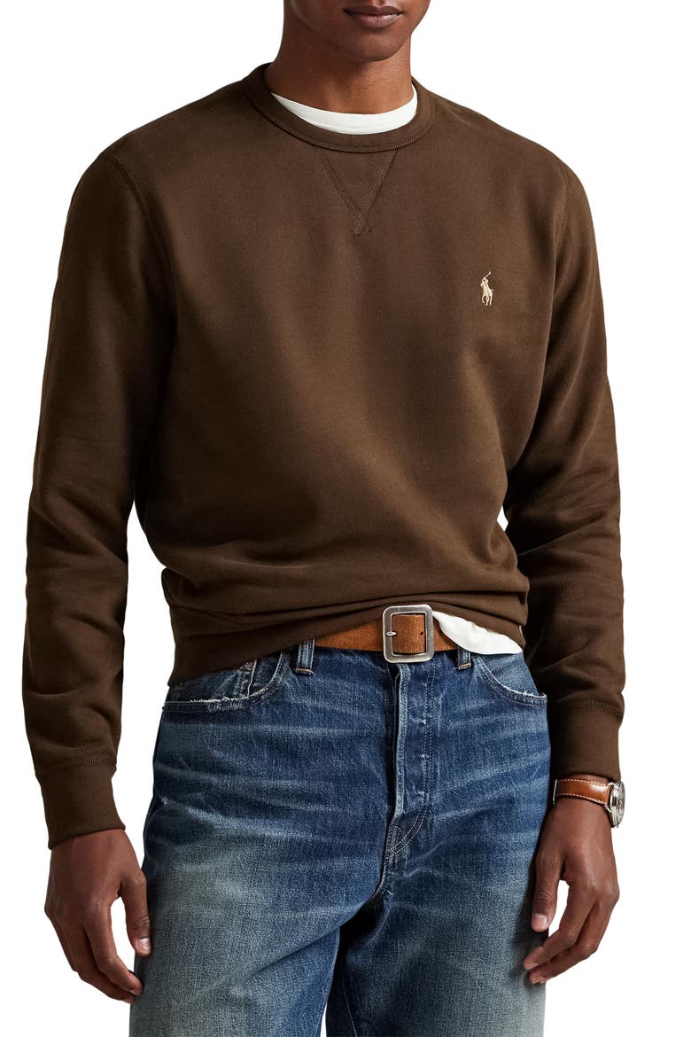 RL Fleece Crewneck Sweatshirt, Main, color, NUTMEG BRW