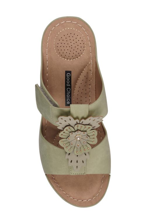 Gc Shoes Talia Flower Wedge Sandal In Green
