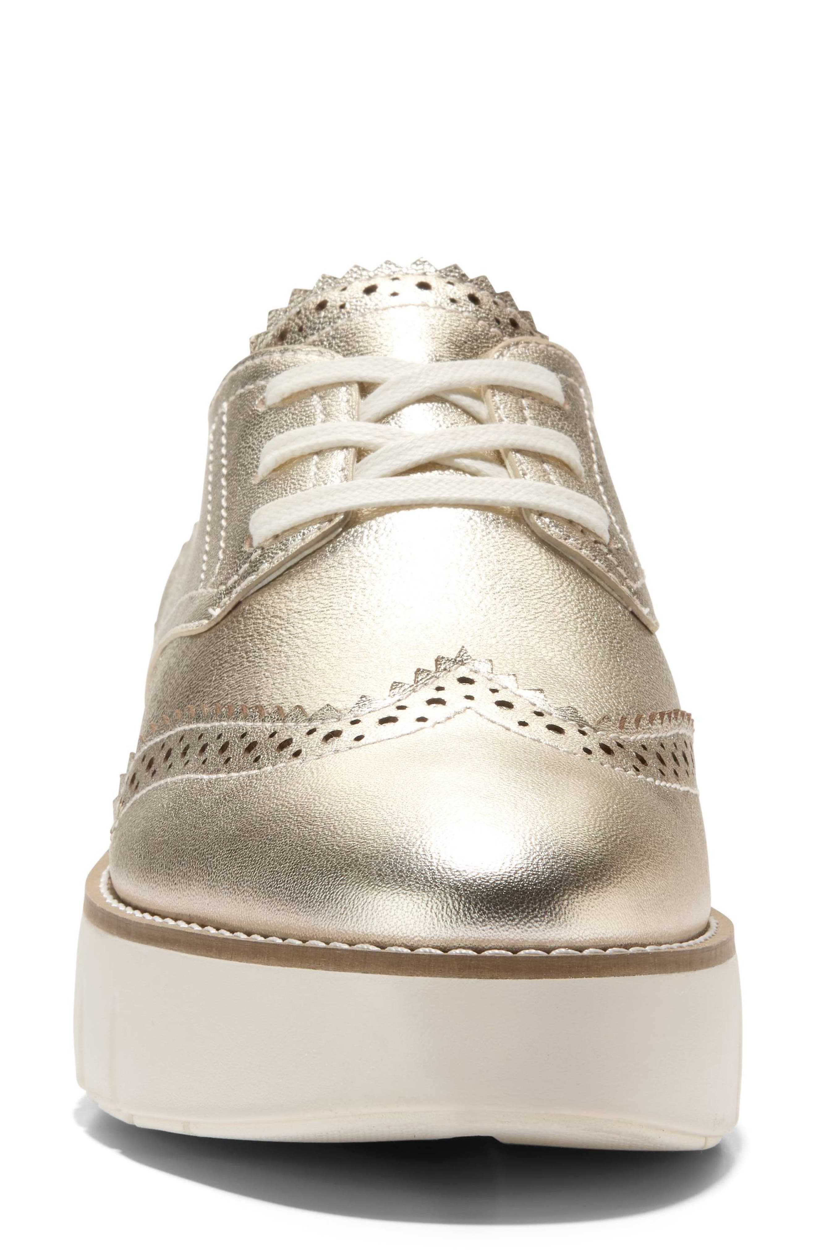 Cole Haan Grand City Platform Oxford Derby, Alternate, color, Soft Gold Talca/Ivory