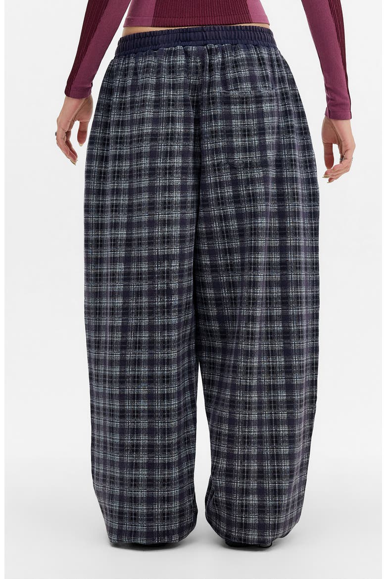 Harri Check Baggy Sweatpants, Alternate, color, NAVY