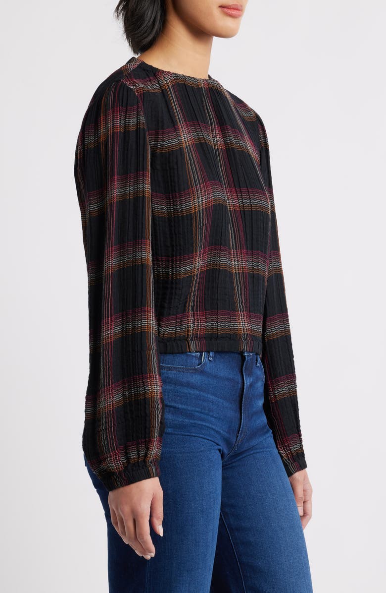 Cloth
Stone Elastic Shirred Top, Alternate, color, Autumn Sunset Plaid