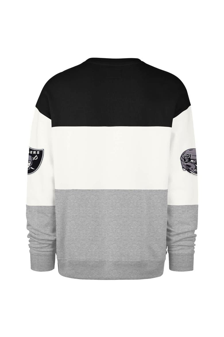 Men's '47 Black/Gray Las Vegas Raiders Breeze Maximalist Sweatshirt, Alternate, color, Black