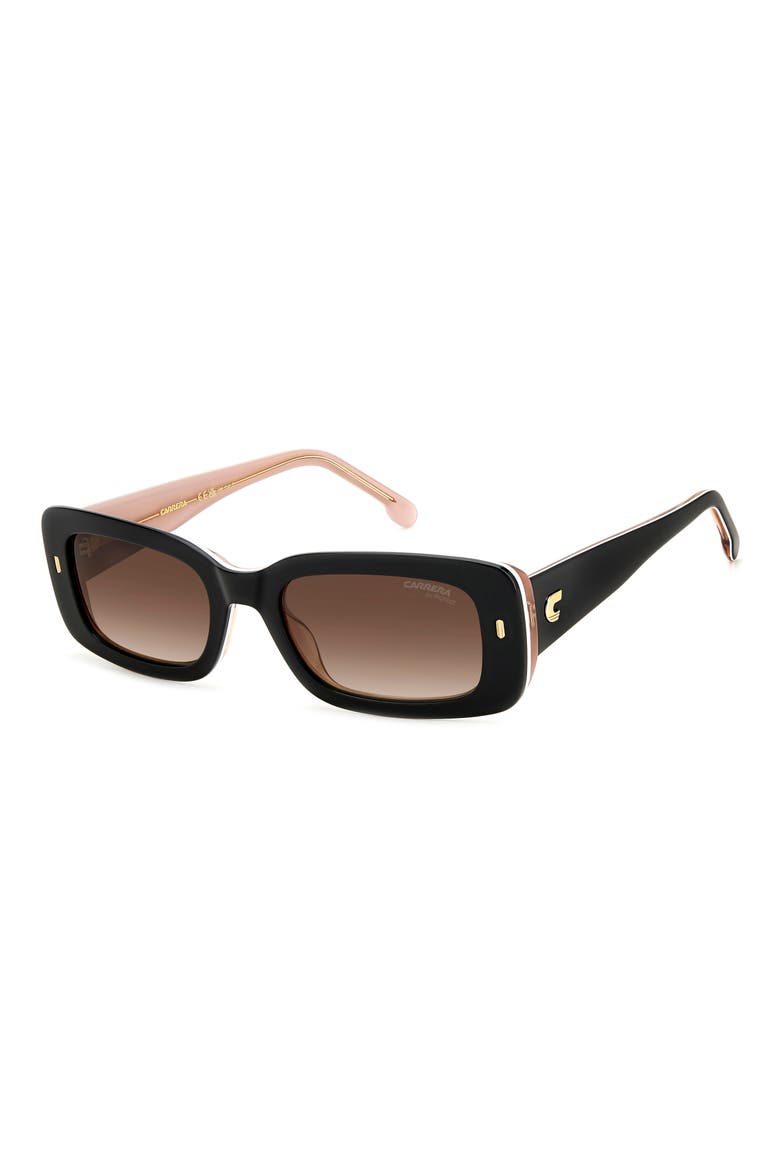 53mm Gradient Rectangular Sunglasses, Alternate, color, BLACK BEIGE/ BROWN GRADIENT