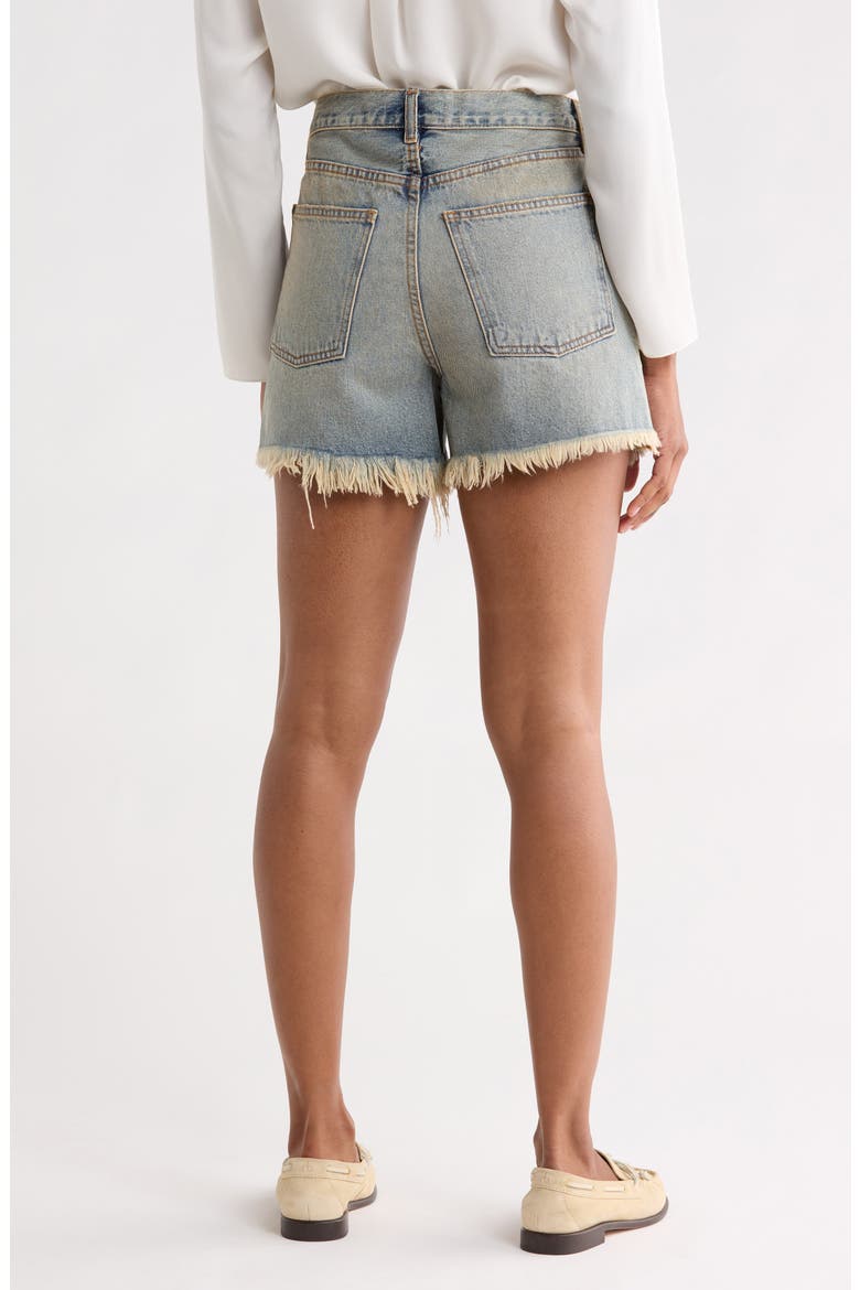 Clark Frayed Hem Cotton Denim Shorts, Alternate, color, GRAVEL WASH