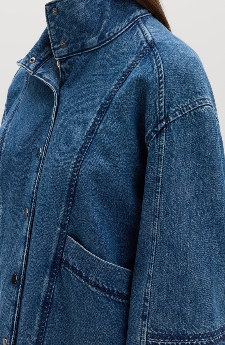 PER UNA BY M&S Denim Bomber Jacket, Alternate, color, Indigo Blue