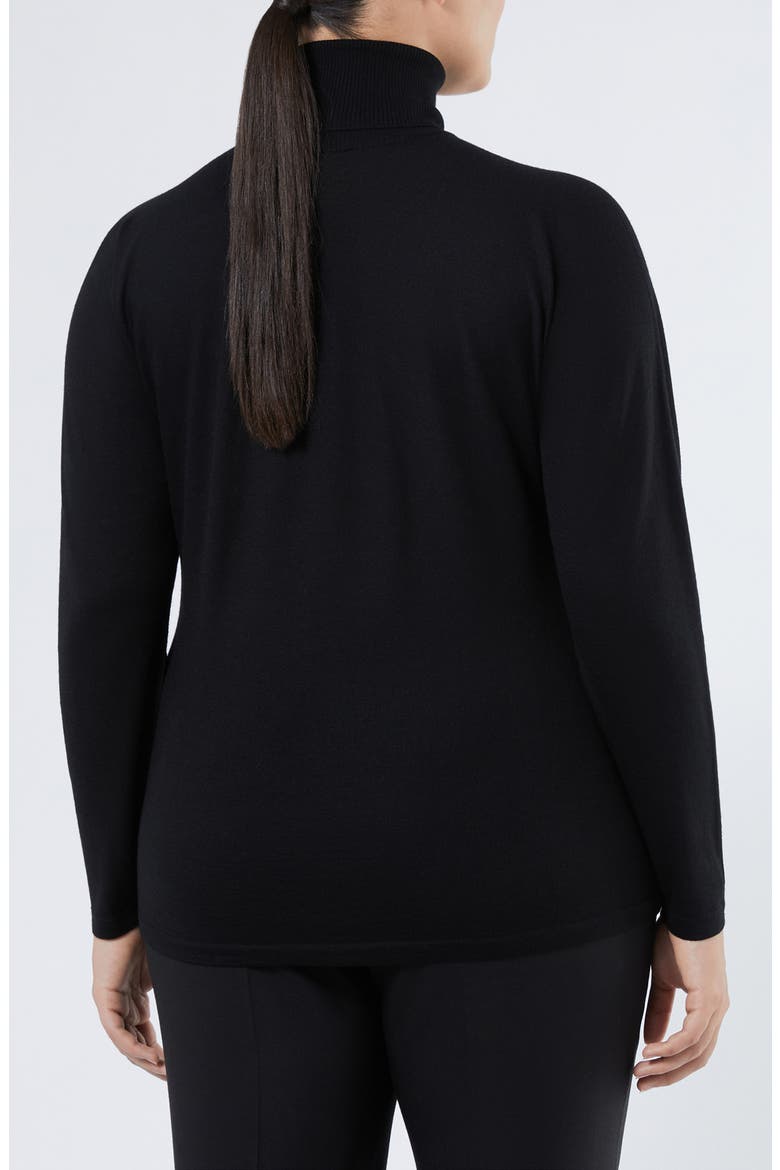 Fatima Turtleneck Virgin Wool & Cashmere Sweater, Alternate, color, BLACK