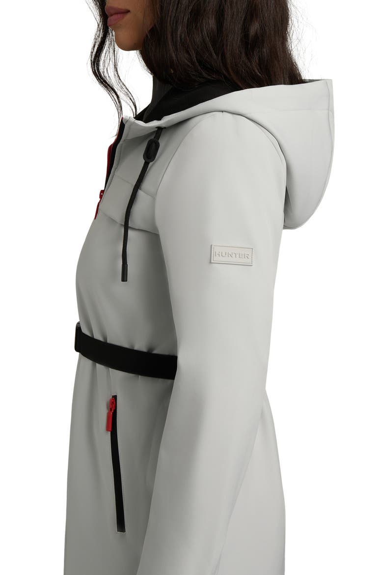 Reina Water Repellent Softshell Belted Coat, Alternate, color, SILVER GREY