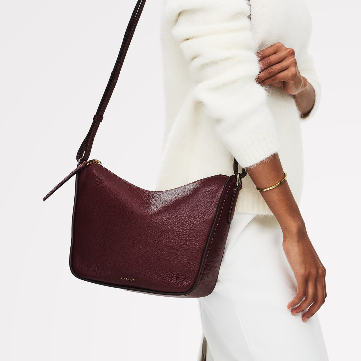 Radley Oak Street Medium Ziptop Crossbody Bag, Alternate, color, Dark Cherry