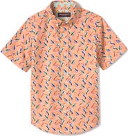 Johnston & Murphy Kids' Toucan Print Short Sleeve Cotton Button-Down Shirt