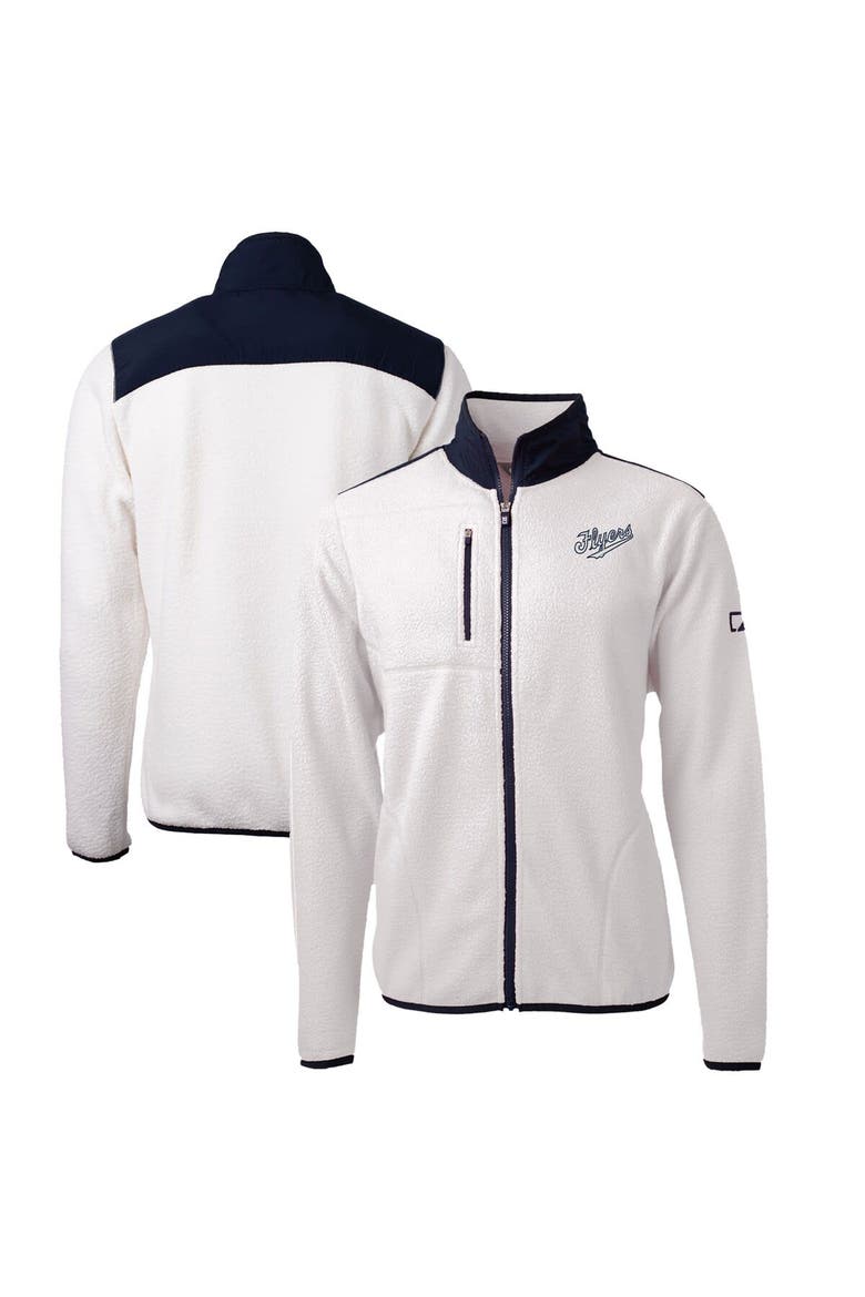 Men's Cutter & Buck Oatmeal Dayton Flyers Big & Tall Cascade Eco Sherpa Fleece Full-Zip Jacket, Main, color, Oatmeal