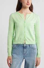 BP. Crewneck Cotton Blend Cardigan