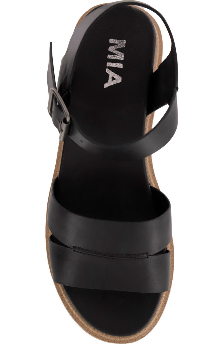 MIA Jovie Ankle Strap Platform Wedge Sandal, Alternate, color, Black Burn