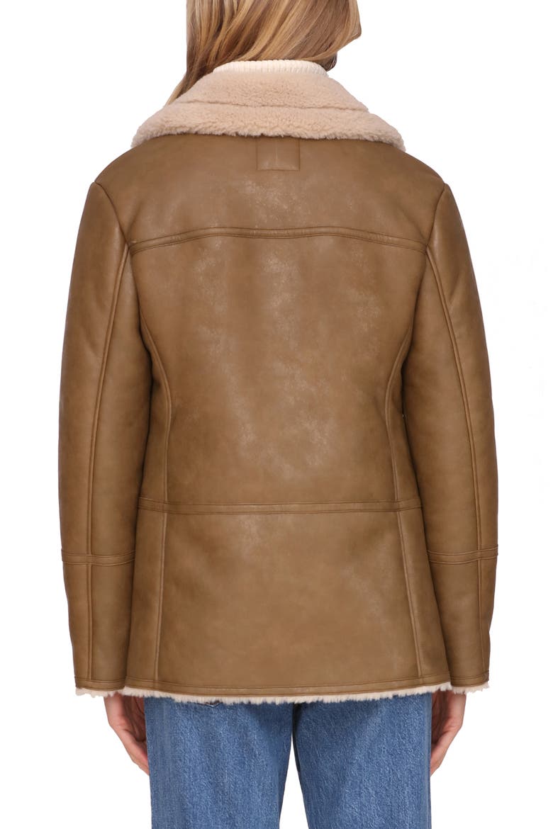 Faux Shearling Coat, Alternate, color, ARTICHOKE
