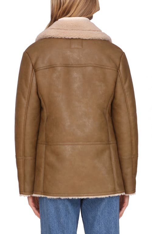 Avec Les Filles Faux Shearling Coat In Brown