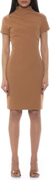 Alexia Admor Sadee Draped Mockneck Sheath Dress