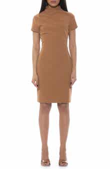 Alexia Admor Sadee Draped Mockneck Sheath Dress