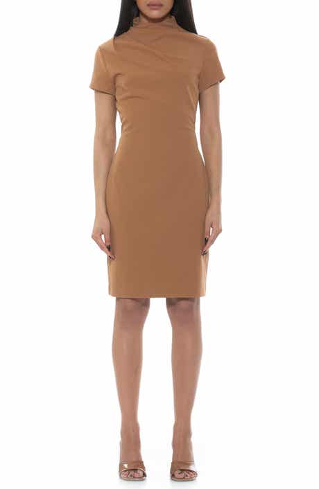 Alexia Admor Sadee Draped Mockneck Sheath Dress
