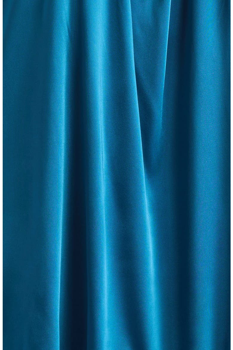 Pleated Viscose Jersey Halter Top, Alternate, color, A49 DEEP BLUE